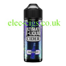 Image contains a bottle of Dark Fruit 100 ML Cider Range by Ultimate E-Liquid on a white background