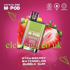 Crystal One M-Pod 600 Puff Disposable E-Cigarette Strawberry Watermelon Bubble Gum only £3.00