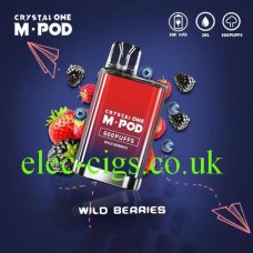 Crystal One M-Pod 600 Puff Disposable E-Cigarette Wild Berries only £3.00