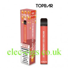 Strawberry Ice Cream 600 Puff Disposable E-Cigarette by Topbar
