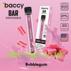Bubblegum 600 Puff Disposable Bar from iBaccy