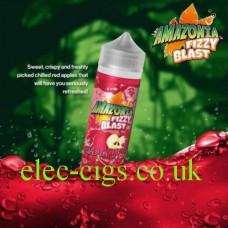 image shows a bottle of Amazonia Fizzy Blast E-Liquid Red Apple