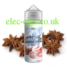 image shows a bottle of Amazonia Ice 100 ML E-Liquid Red A
