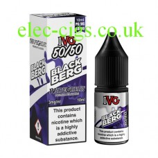 image shows a box and a bottle of IVG Black Berg 10 ML E-Liquid