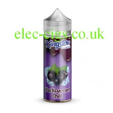 Image is a bottle, with a purple label containing Kingston 100 ML Chill Range 70-30 Blackcurrant Chill E-Liquid 