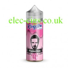Images show a bottle with a pink label which holds Kingston 100 ML Zingberry Range 70-30 Pinkerton E-Liquid 
