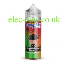 Back to the man in hat with glasses and beard on a red labelled bottle containing Kingston 100 ML Zingberry Range 70-30 Strawberry Kiwi Zingberry E-Liquid 