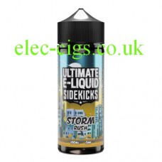 Image is of a bottle of storm rush e-liquid